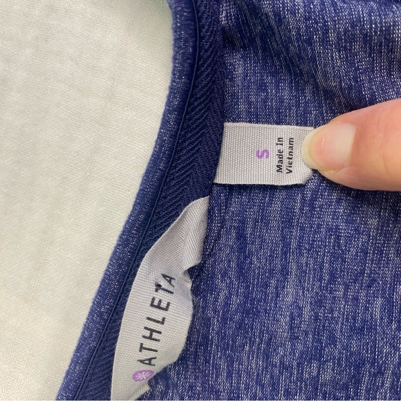 Athleta Tulip Dress Heathered Ruched Long Sleeve Blue Athletic Dress Size Small - Picture 6 of 11